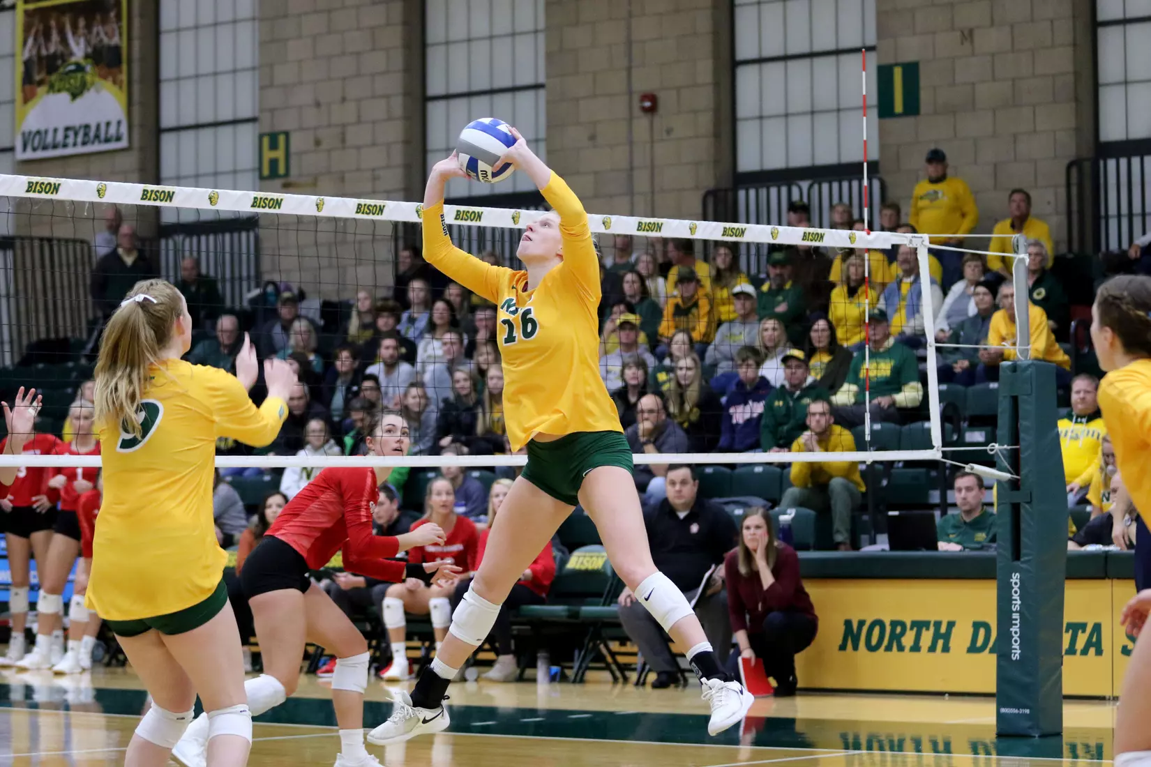 North Dakota State's Kalli Hegerle against South Dakota in the Bentson Bunker Fieldhouse.