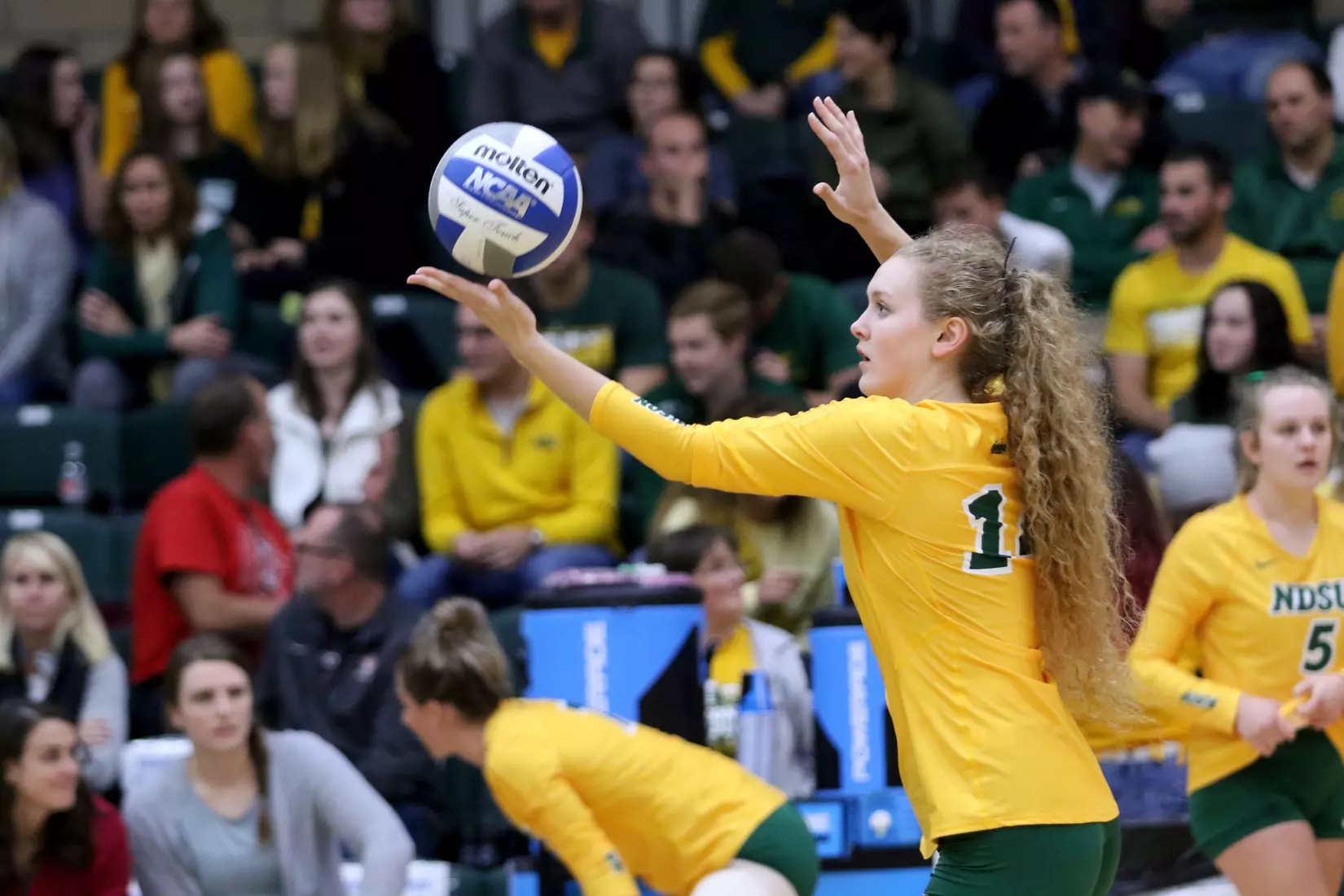 North Dakota State's Kelley Johnson against South Dakota in the Bentson Bunker Fieldhouse.