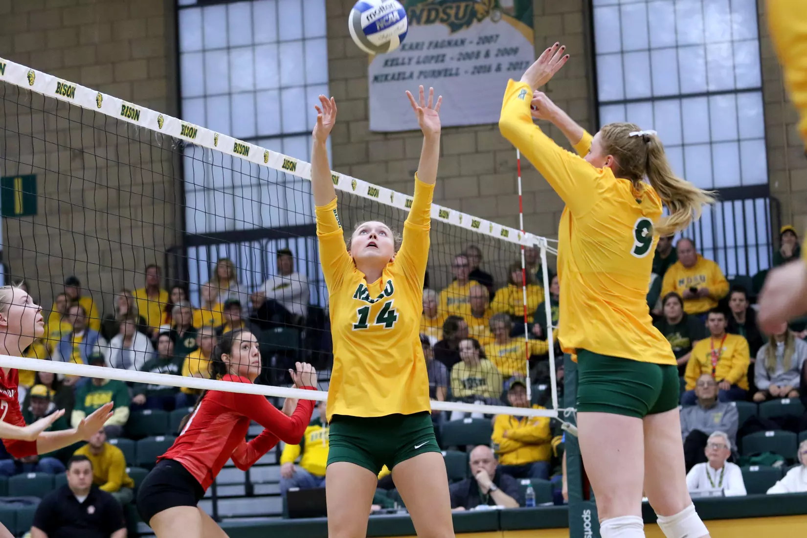 North Dakota State's Kelley Johnson against South Dakota in the Bentson Bunker Fieldhouse.