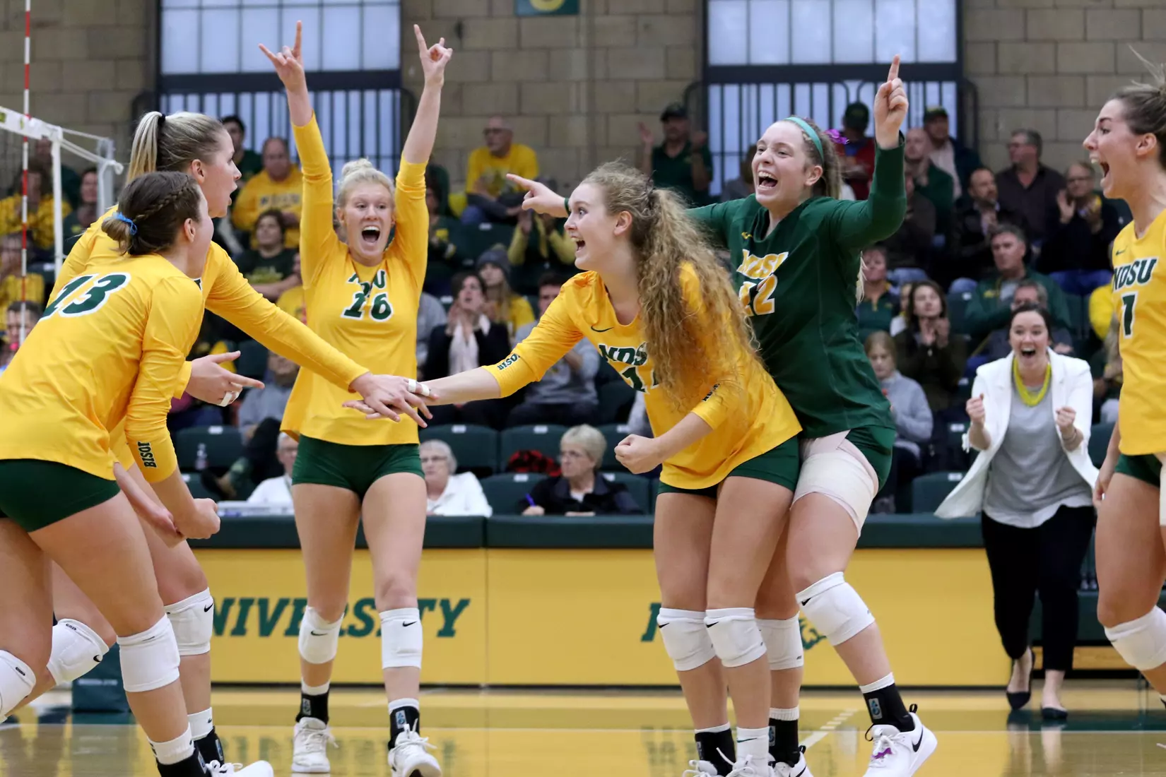 North Dakota State's Kelley Johnson against South Dakota in the Bentson Bunker Fieldhouse.