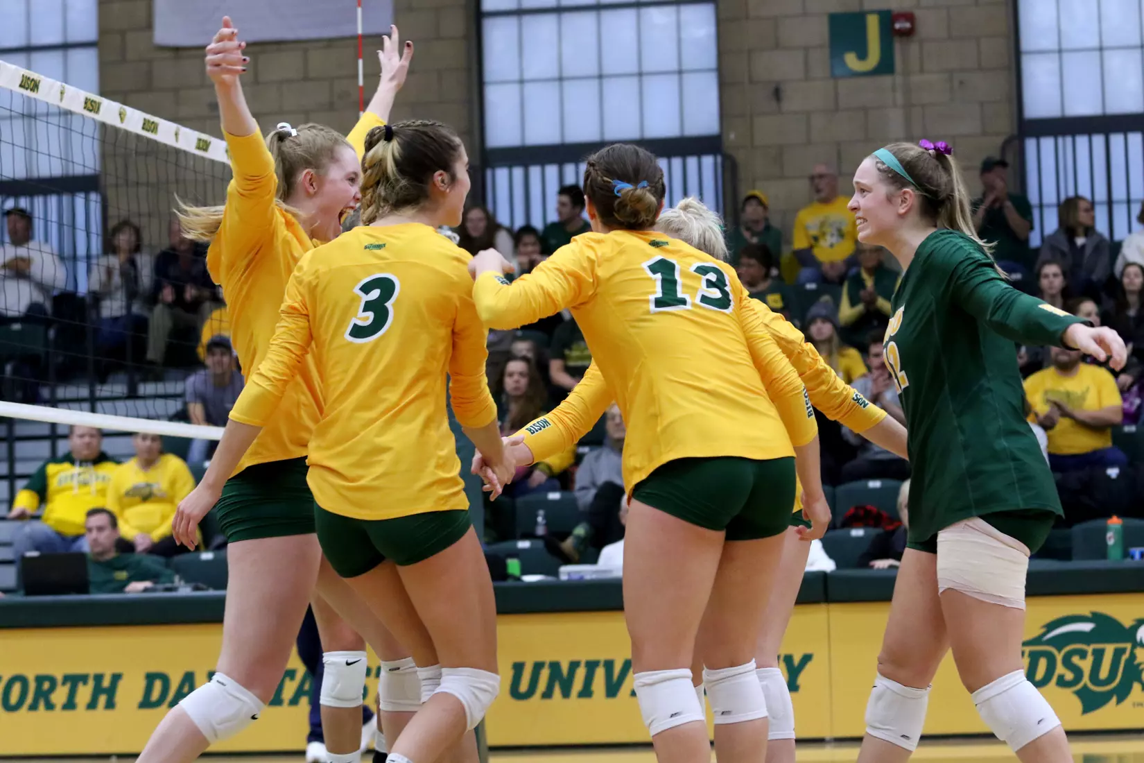 North Dakota State's Emily Halverson against South Dakota in the Bentson Bunker Fieldhouse.