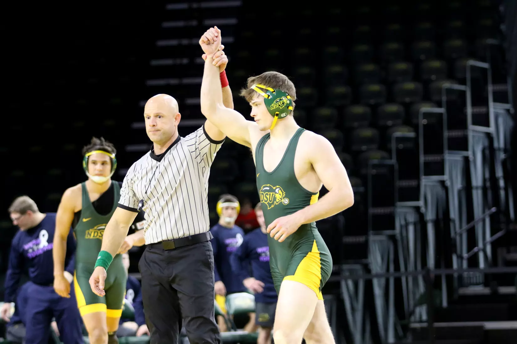 North Dakota State 165 Andrew Fogarty during the 32-9 win over Augustana on Dec. 1 in Scheels Center.