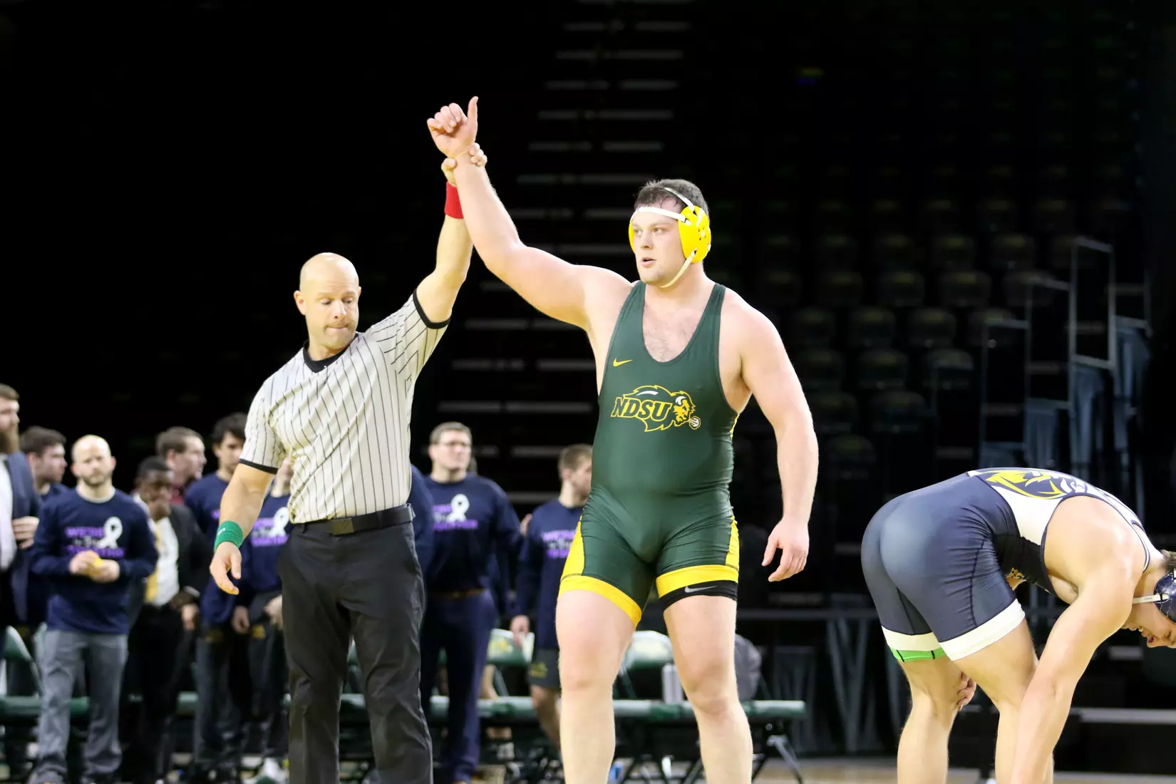 North Dakota State 285 Dan Stibral during the 32-9 win over Augustana on Dec. 1 in Scheels Center.