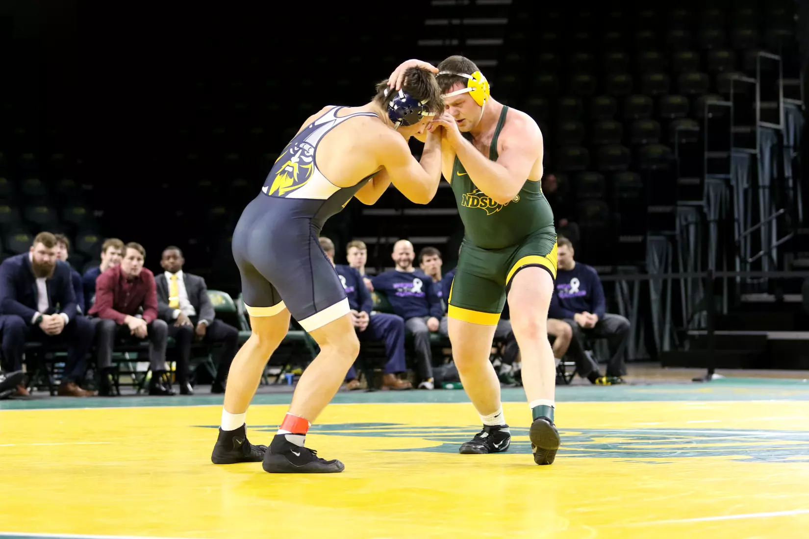 North Dakota State 285 Dan Stibral during the 32-9 win over Augustana on Dec. 1 in Scheels Center.