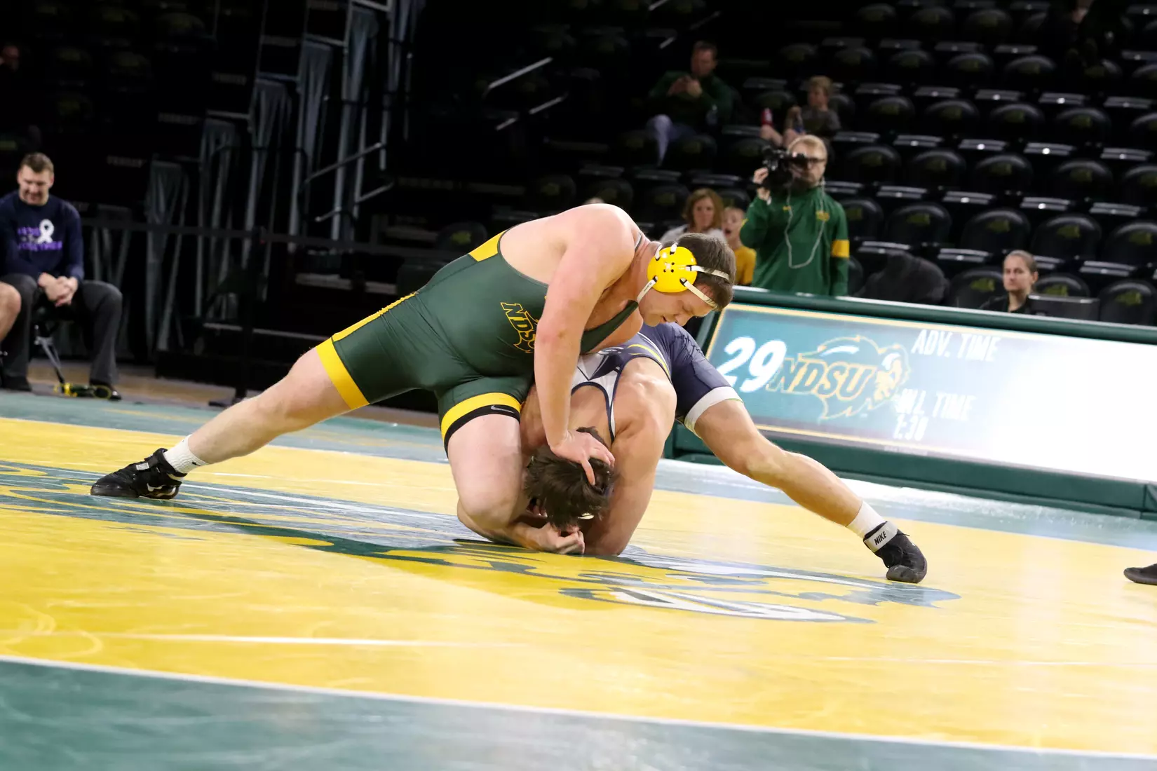 North Dakota State 285 Dan Stibral during the 32-9 win over Augustana on Dec. 1 in Scheels Center.