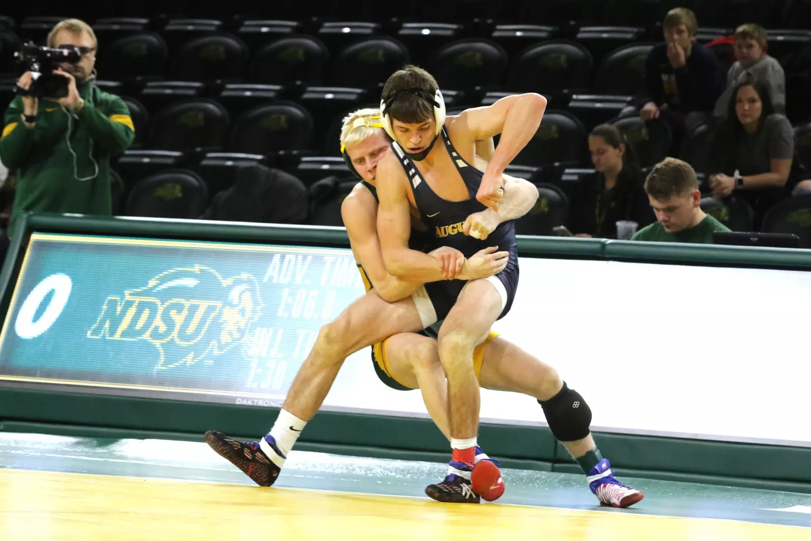 North Dakota State 141 Dylan Droegemueller during the 32-9 win over Augustana on Dec. 1 in Scheels Center.