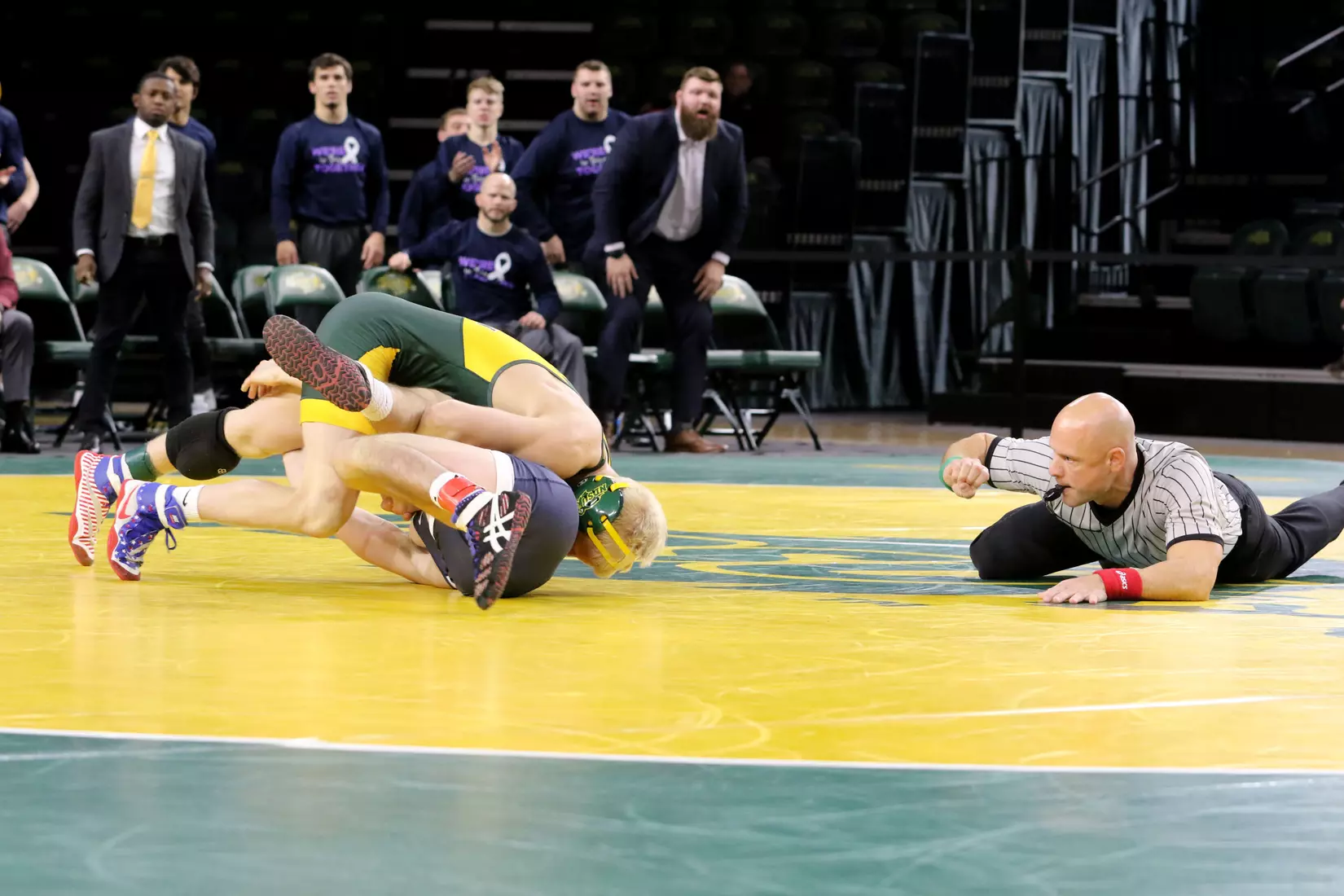 North Dakota State 141 Dylan Droegemueller during the 32-9 win over Augustana on Dec. 1 in Scheels Center.