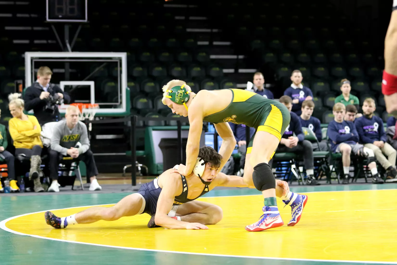 North Dakota State 141 Dylan Droegemueller during the 32-9 win over Augustana on Dec. 1 in Scheels Center.