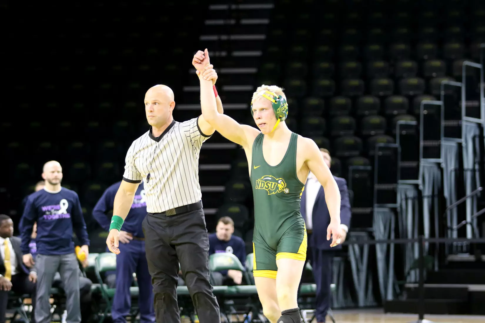 North Dakota State 141 Dylan Droegemueller during the 32-9 win over Augustana on Dec. 1 in Scheels Center.