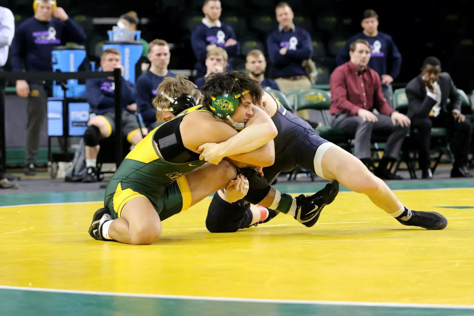 North Dakota State 174 Lorenzo De La Riva during the 32-9 win over Augustana on Dec. 1 in Scheels Center.