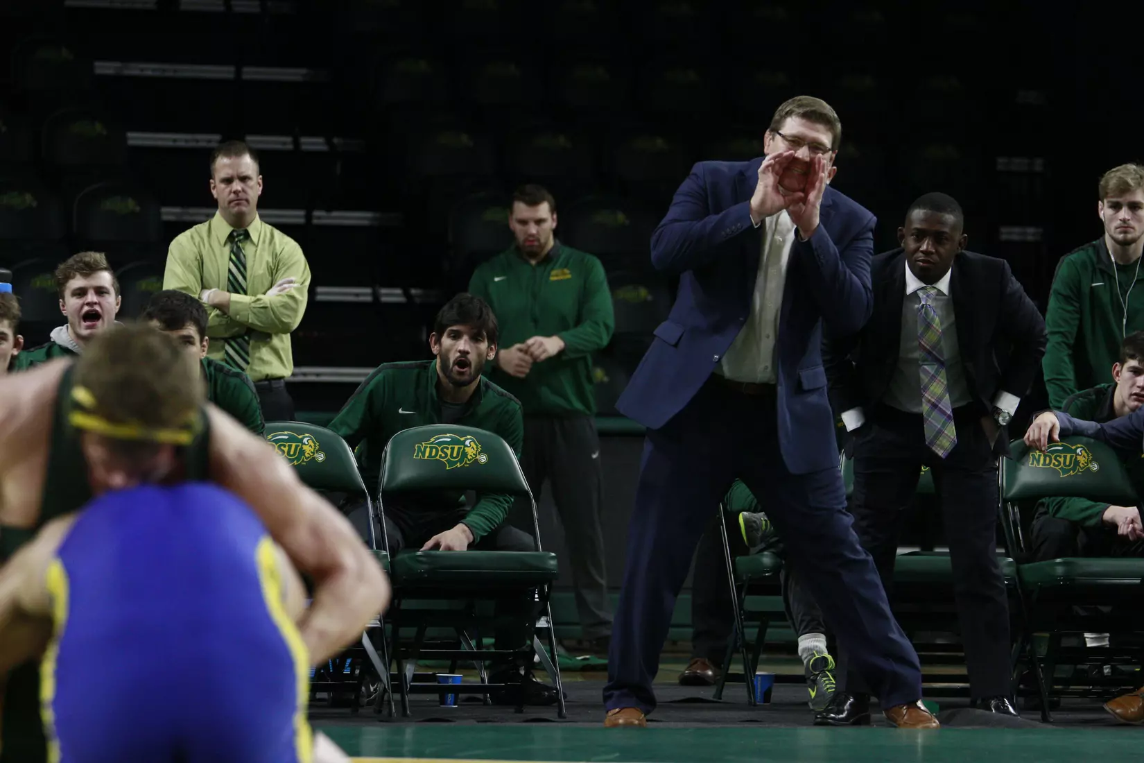 North Dakota State head coach Roger Kish during Bison 24-9 win over Cal State Bakersfield on Nov. 3 in Scheels Center.