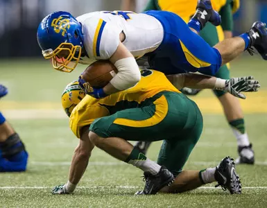 Christian Dudzik makes the tackle
