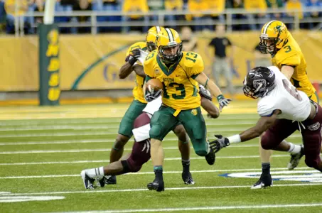 Eric Perkins runs after one of his two receptions.