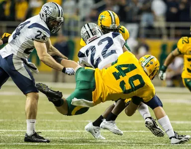 Nick DeLuca flies in for the tackle.