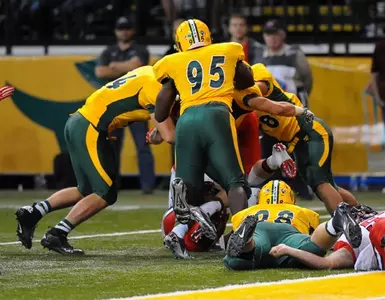 D'Andre Gillins (95), Matt Plank (44) and James Gates (58)
