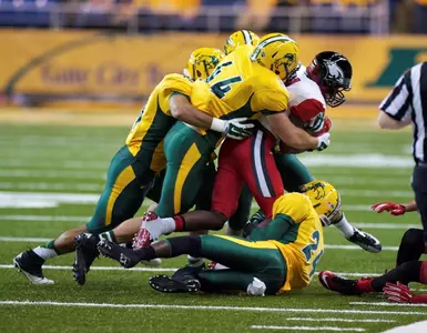 Matt Plank (44) and Tre Dempsey (24)
