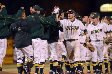 NDSU High Fives After Win