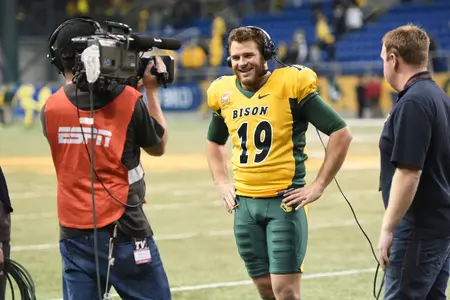Ben LeCompte does a postgame interview with ESPN