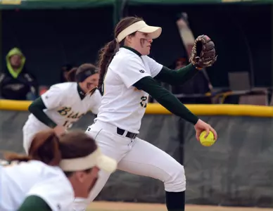 Jacquelyn Sertic pitches against South Dakota on April 3.