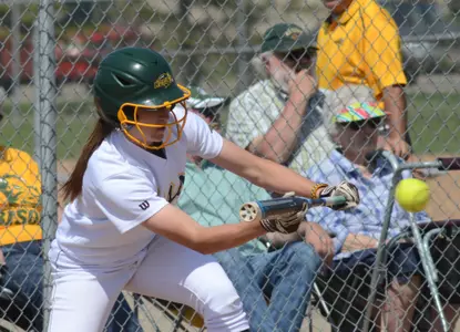 Bre Beatty levels the bat on this bunt attempt vs. IUPUI.