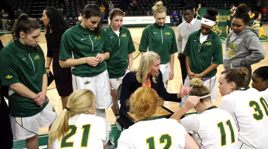 NDSU women's basketball timeout