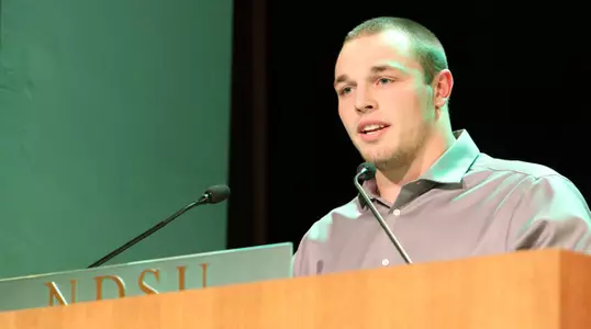 Football senior Chase Morlock was named the male Bison Pride Award winner.