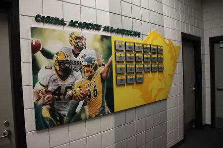 CoSIDA Academic All-Americans listing in the NDSU football locker room