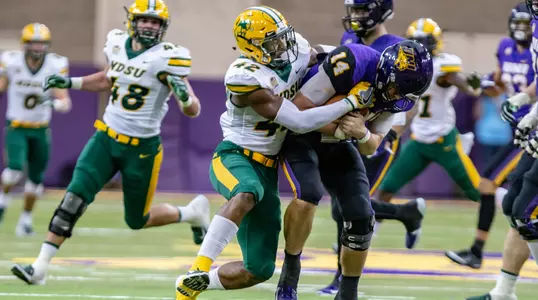 Jabril Cox tackles a UNI player