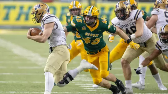 Levi Jordheim tackles a Montana State player
