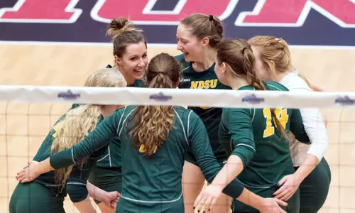 North Dakota State on-court during the Summit League semifinal match at Denver.