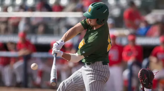North Dakota State University Bison outfielder Logan Busch (11) at bat during a game against the University of Arizona Wildcats at Hi Corbett Field on March 11, 2018 in Tucson, Arizona. (Zachary Lucy Photography)