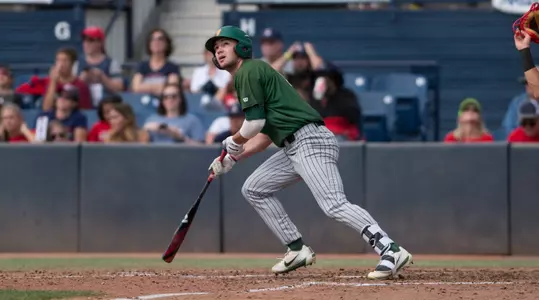 North Dakota State University Bison right fielder Carter Thompson (9) follows through on his swing during a game against the University of Arizona Wildcats at Hi Corbett Field on March 11, 2018 in Tucson, Arizona. (Zachary Lucy Photography)