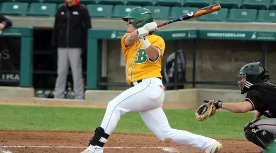 North Dakota State University plays Omaha during the Friday, April 27, 2018 game at Newman Outdoor Field in Fargo, N.D. Photo by Carrie Snyder