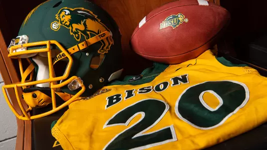 NDSU football, helmet and jersey