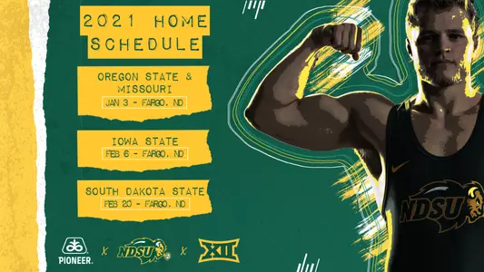 2021 NDSU home wrestling schedule graphic