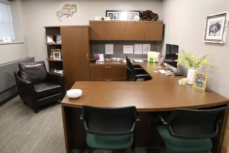 Office desk and chairs