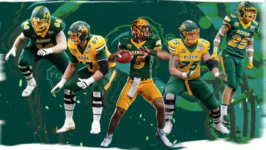 Graphic of NDSU football preseason All-Americans