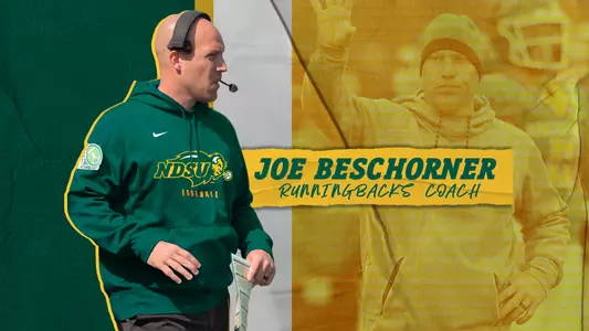 Graphic of NDSU running backs coach Joe Beschorner