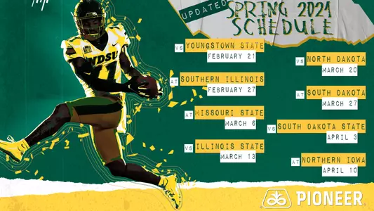 Graphic of NDSU's spring 2021 football schedule