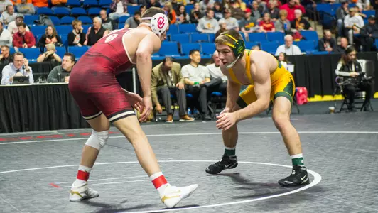 NDSU's Jared Franek wrestling at the 2020 Big 12 Championship