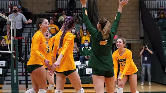 NDSU volleyball celebrates
