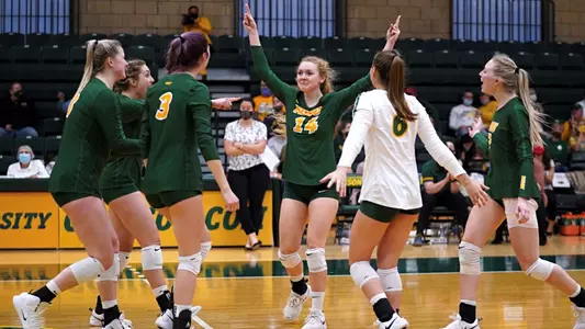 NDSU volleyball celebrates