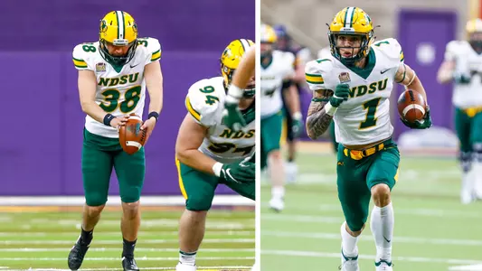 Garret Wegner punting and Christian Watson running