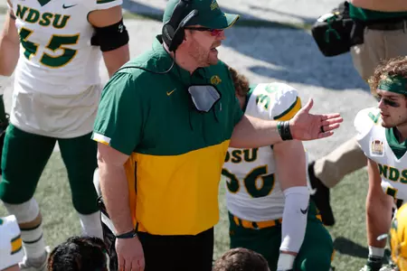 Coach Matt Entz talking to his players
