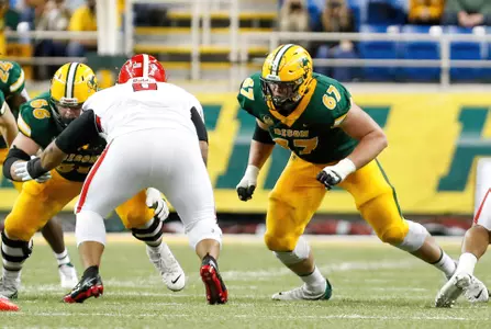 NDSU's Cordell Volson playing offensive line against Eastern Washington
