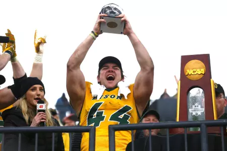 Hunter Luepke with the NCAA Most Outstanding Player award