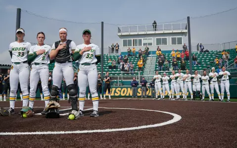 Team during National Anthem