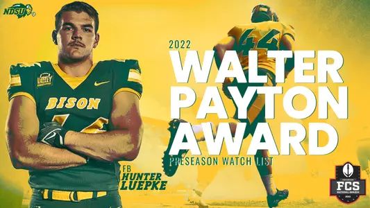 Graphic of Hunter Luepke for the Walter Payton Award preseason watch list