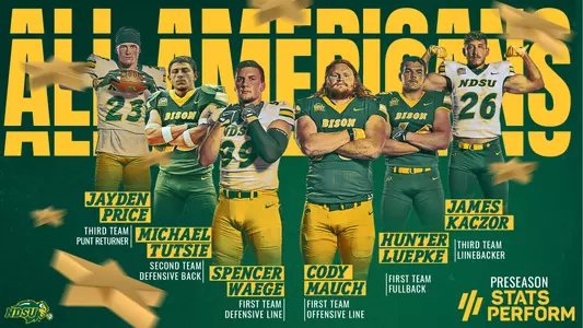 Graphic of NDSU's 2022 Stats Perform FCS Preseason All-Americans