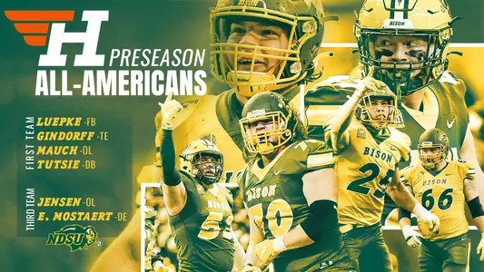 Graphic of NDSU's 2022 HERO Sports FCS Preseason All-Americans